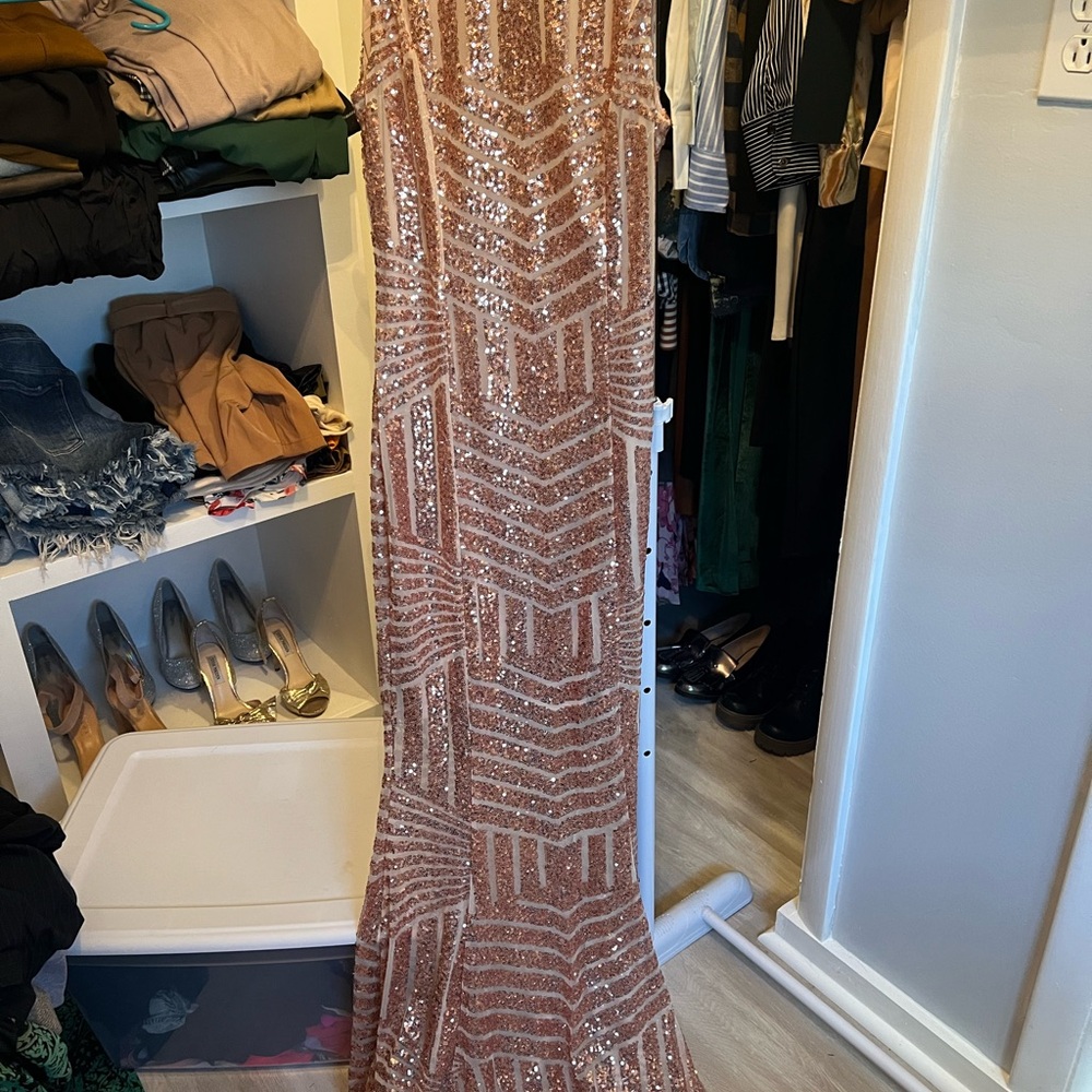 Rose Gold Sequin Gown